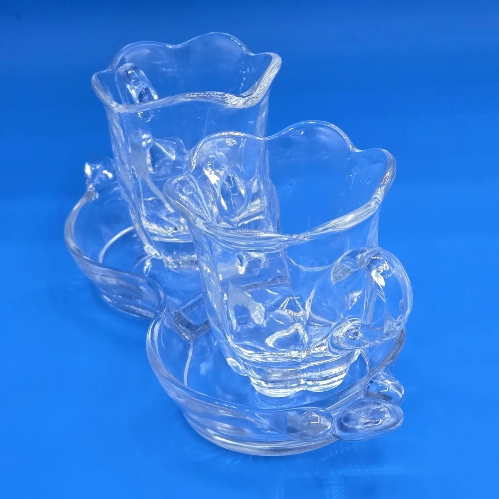 DUNCAN & MILLER Vintage Canterbury 3 piece Crystal Sugar, Creamer & Divided Tray